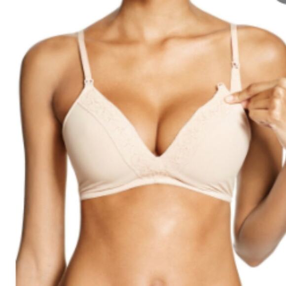 Natori Women's Grace Maternity Wire Free Contour Bra Adjustable Straps Nude 34C - Picture 10 of 11